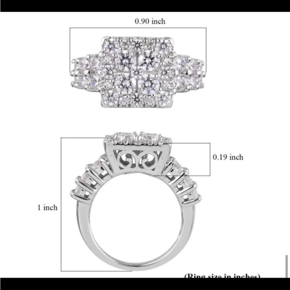 3.85 ctw Ring in Platinum Over Sterling Silver Made with Zirconia From Swarovski - Picture 9 of 9